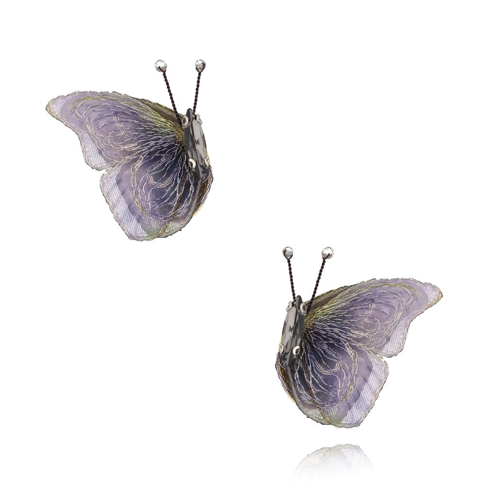 Kolczyki z motylkami fioletowe Levity KSS1483