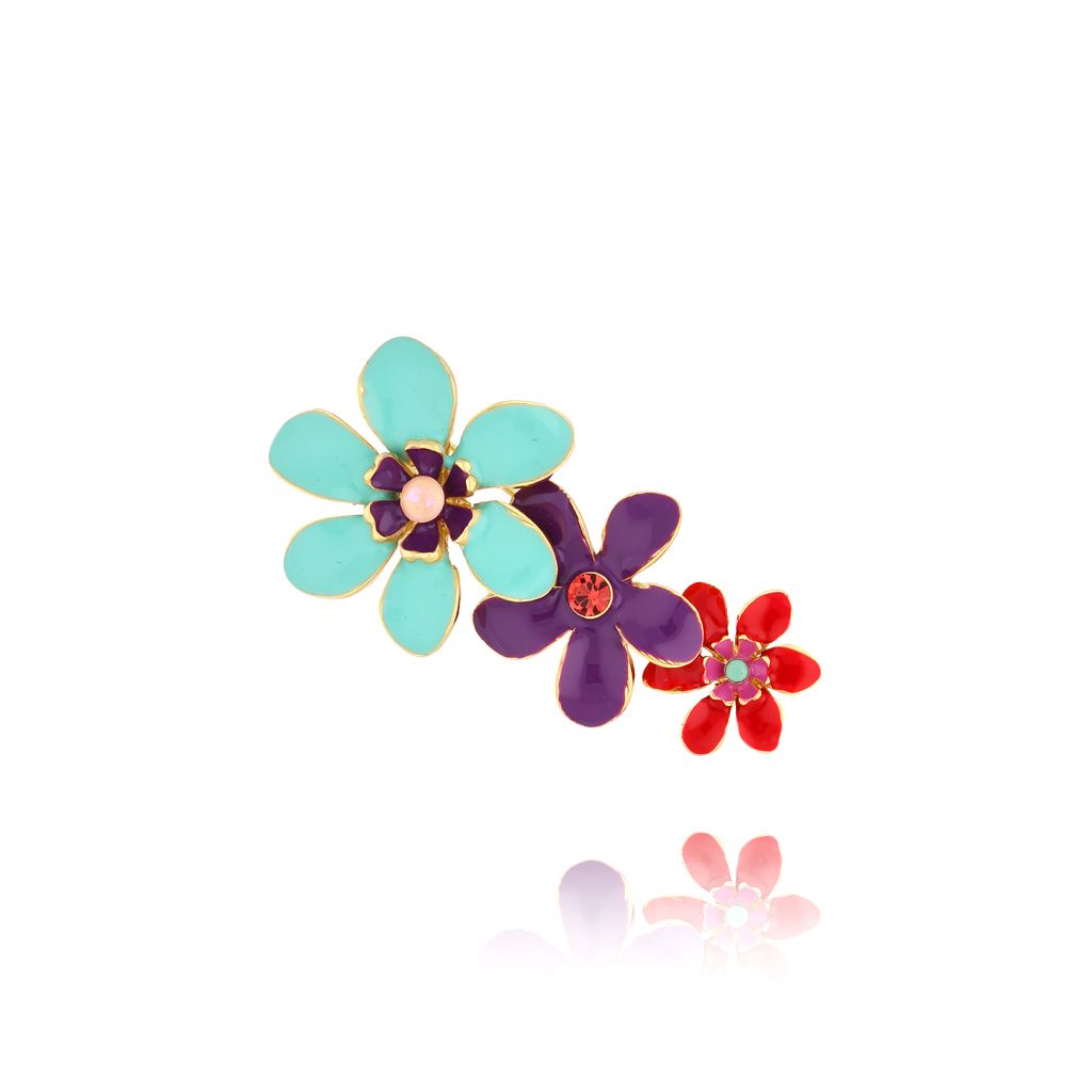 Broszka kolorowa z kwiatkami Maslaxo BRJO0014