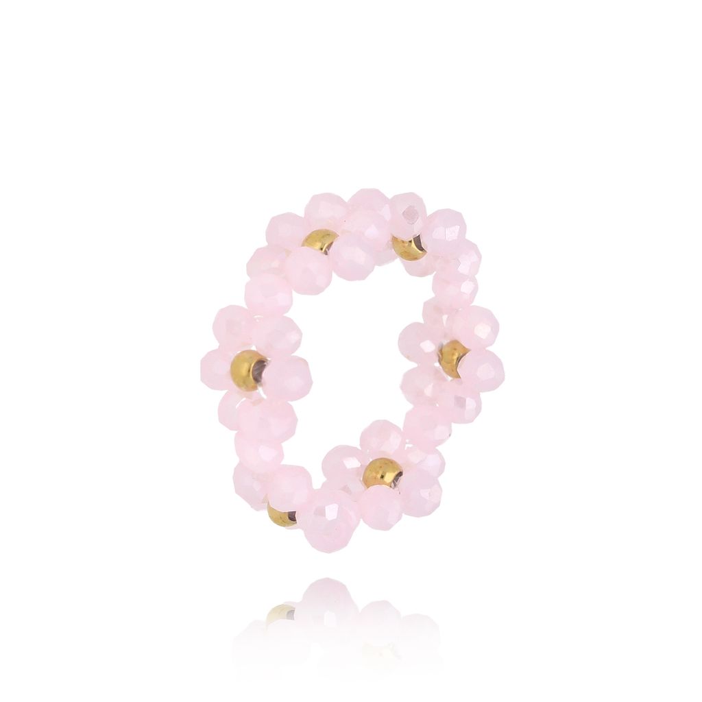 Pierścionek różowy z kwiatuszkami Bouquet PSC0487
