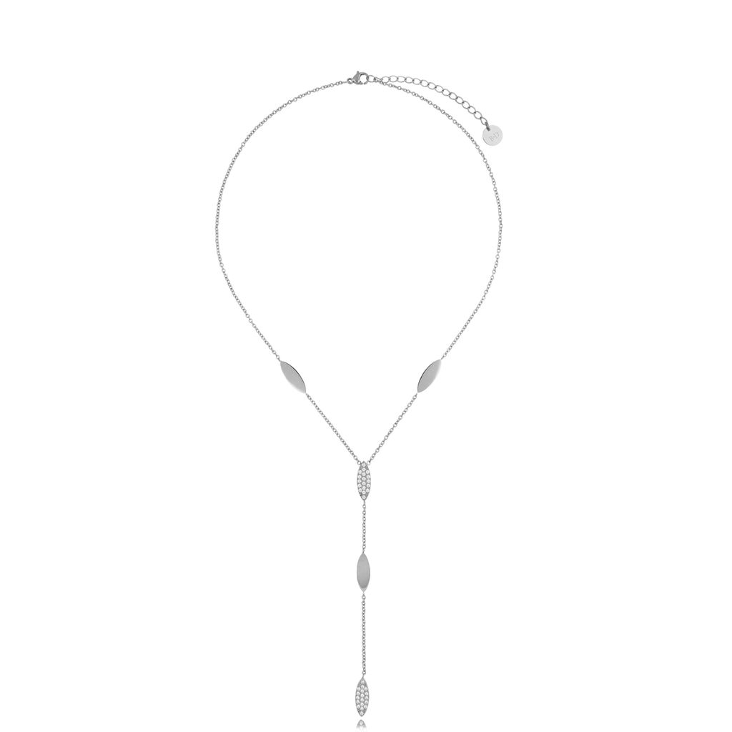 Naszyjnik krawatką ze stali szlachetnej srebrny Luxe NSA0284