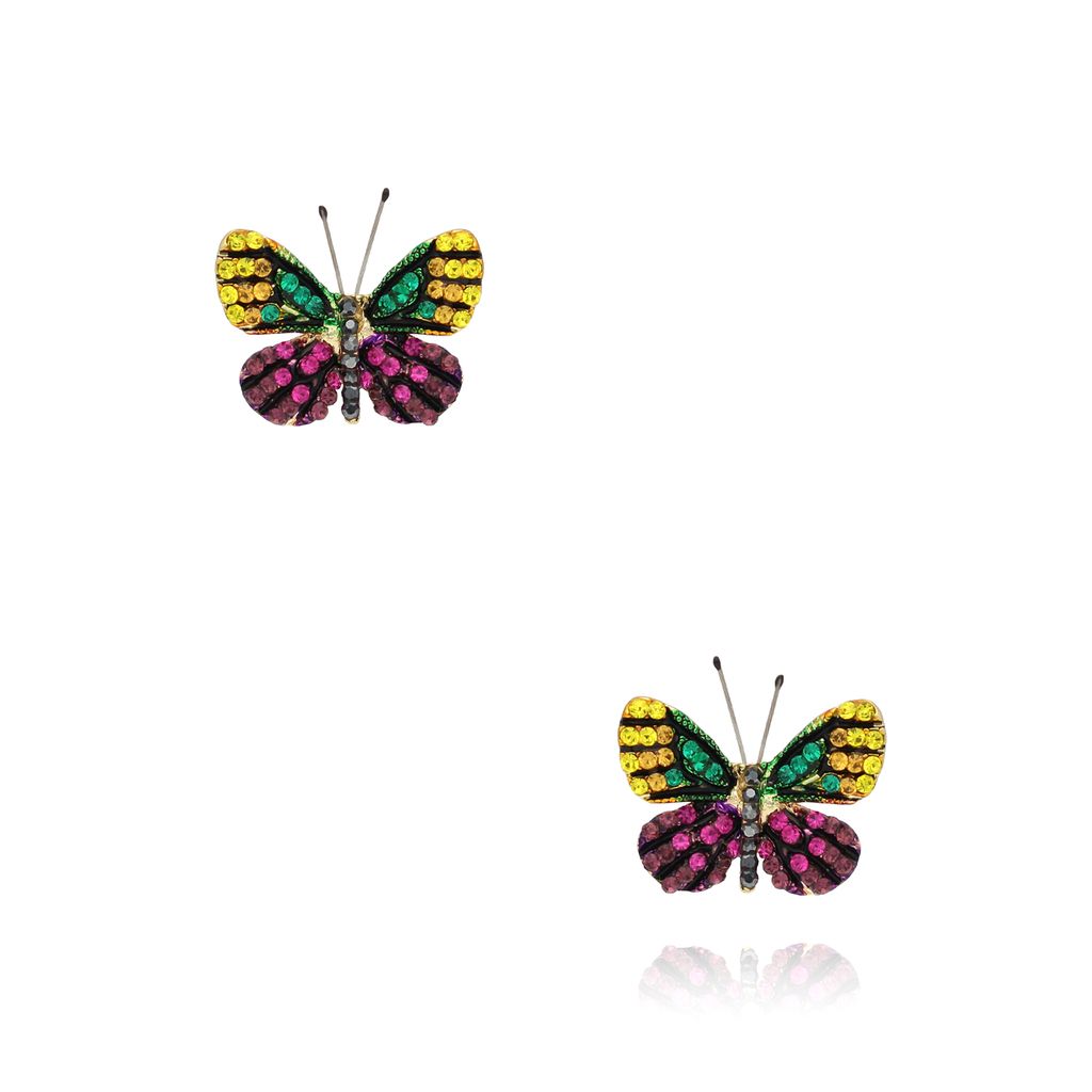 Kolczyki z kolorowymi motylkami Papillon KPI0012