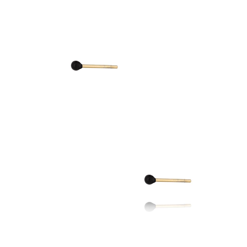 Kolczyki złote kulki z czarną emalią 2 mm Enamel Balls KSA0774
