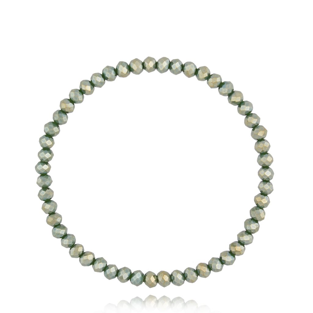 Bransoletka z kryształkami zielono oliwkowa Jambo BCY0178