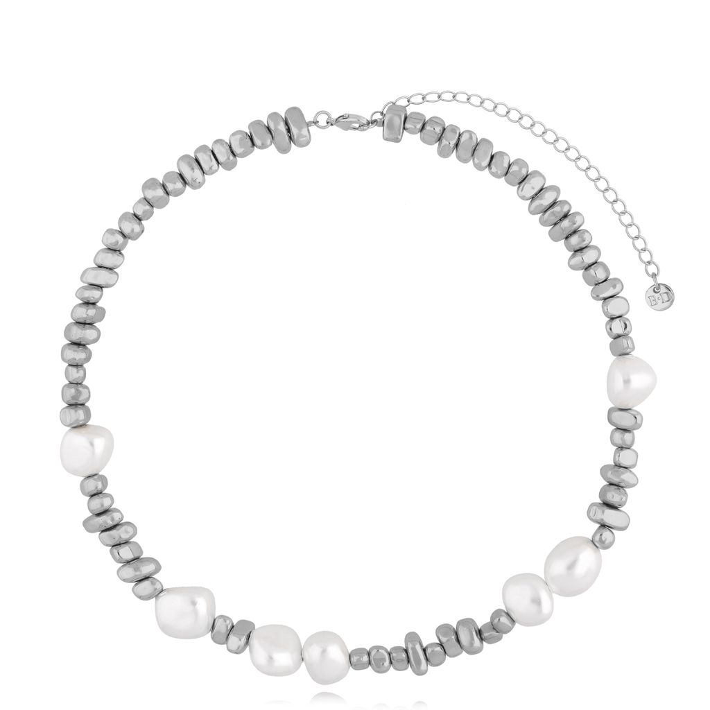 Naszyjnik srebrny z perłami Wonderful NSC0415