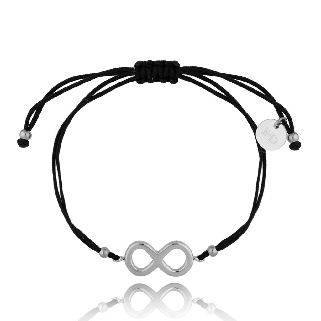 Bransoletka czarno-srebrna z nieskończonością Galaxy BGL0539
