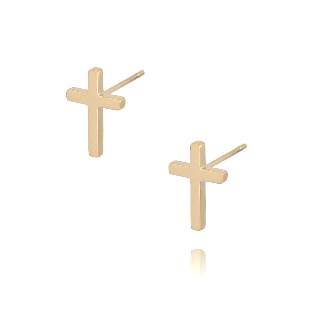 Kolczyki złote krzyżyki ze stali szlachetnej KSA0092