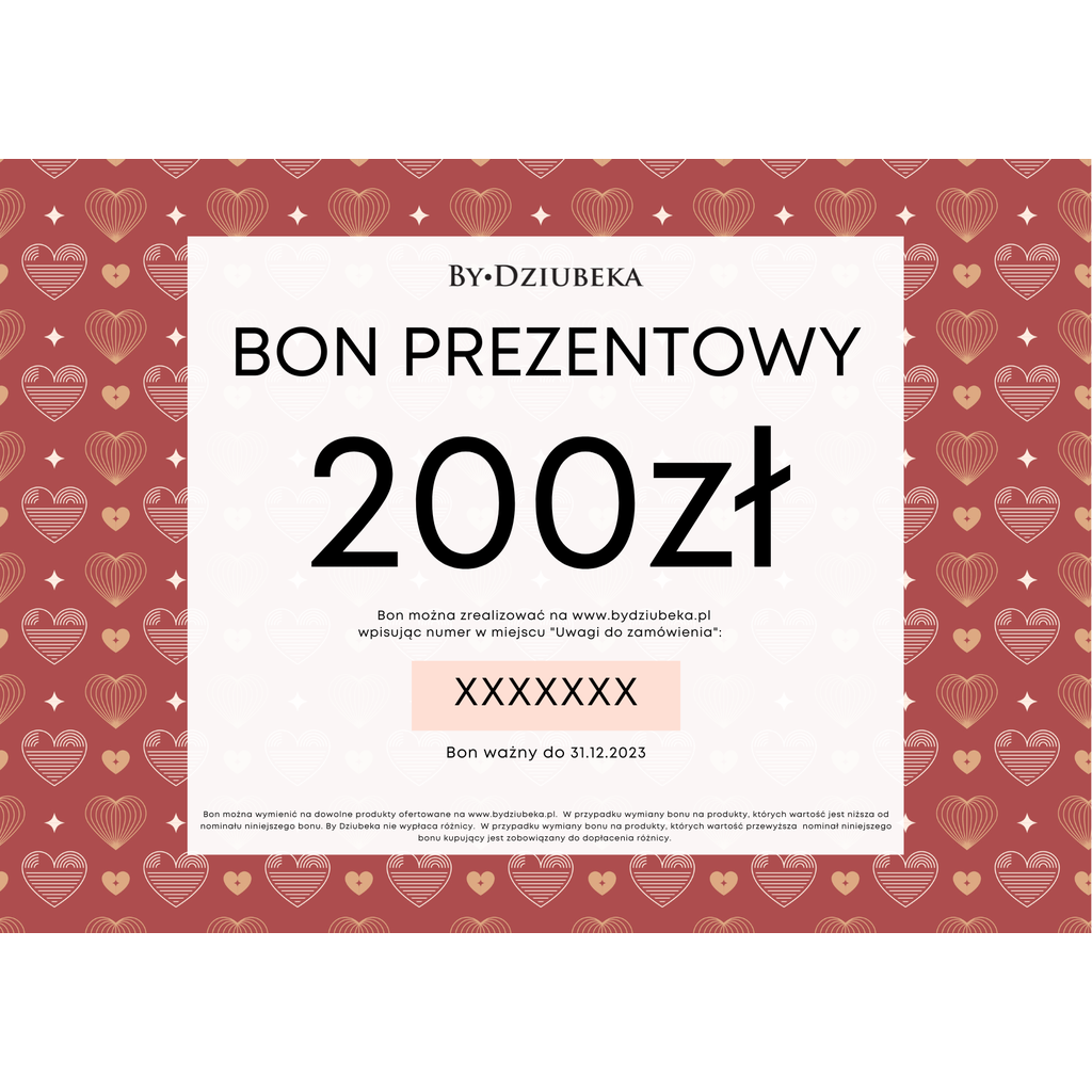 Bon Prezentowy Walentynki 200 zł online do wydruku BON200