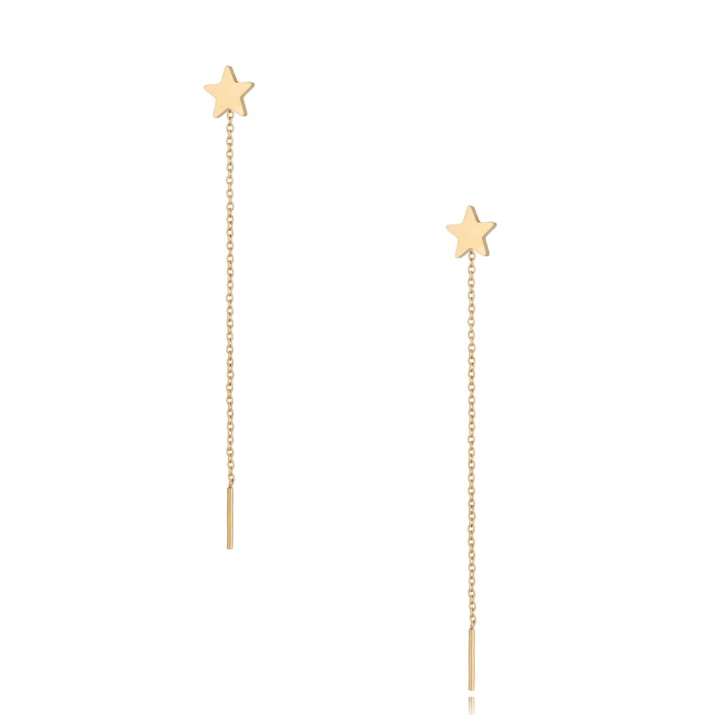 Kolczyki złote wiszące Long Star KSA0303