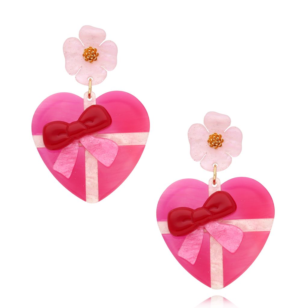 Kolczyki różowe z sercami Always Love KZA0249