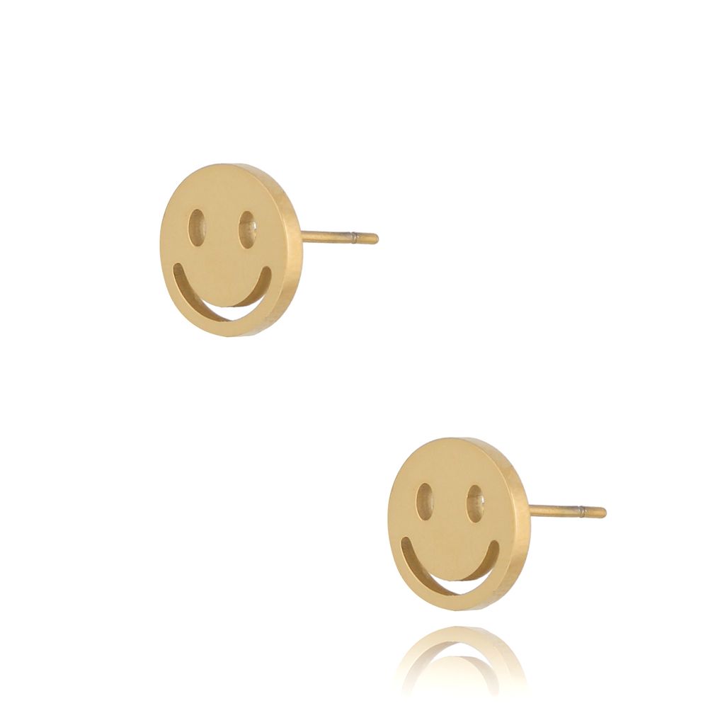 Kolczyki z buźką złote Smile KSA0370
