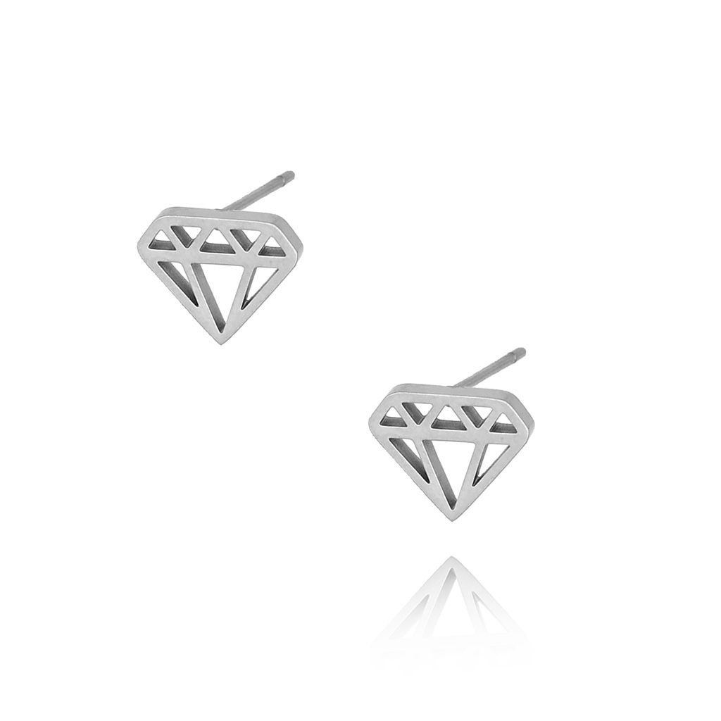 Kolczyki srebrne diamenty ze stali szlachetnej KSA0089