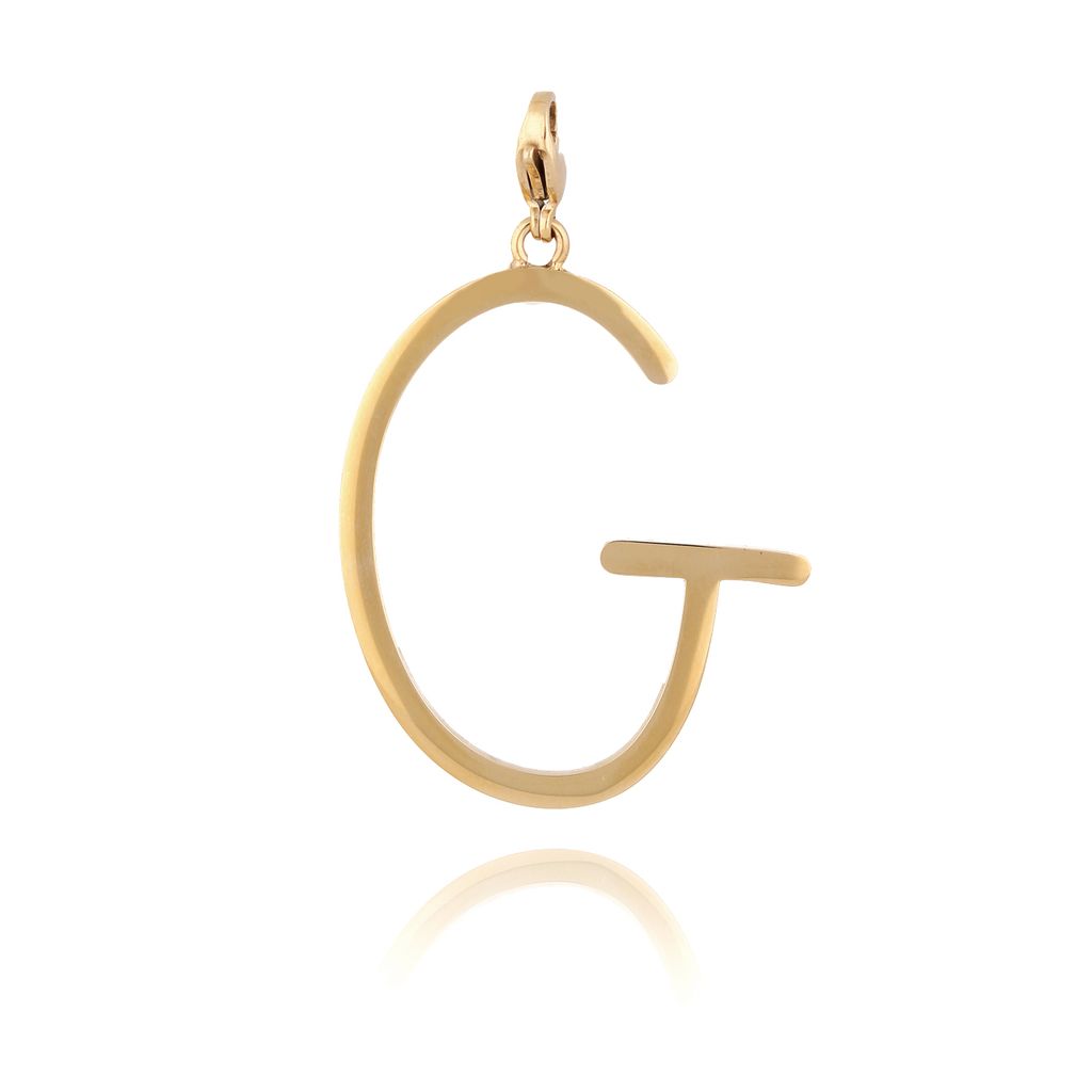 Zawieszka ze stali szlachetnej złota literka G Alphabet NAT0053