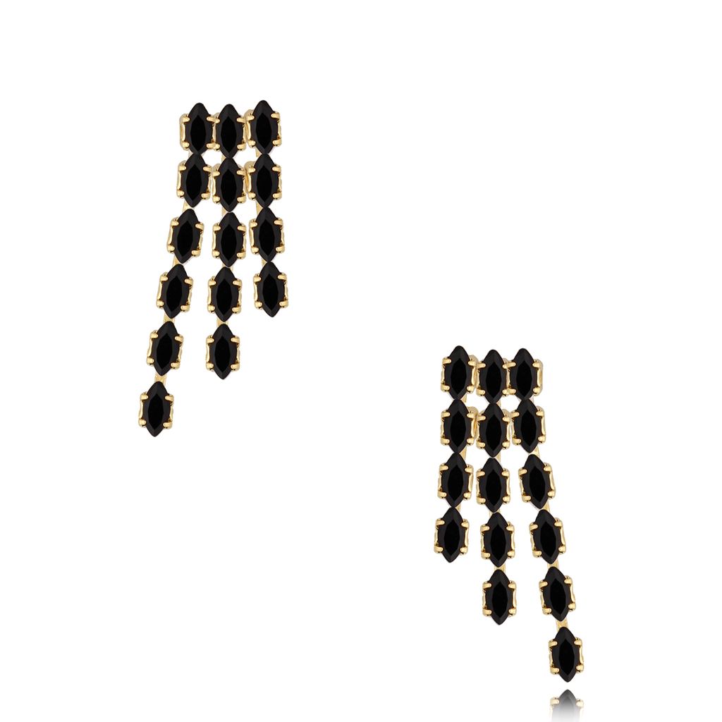Kolczyki z czarnymi kryształkami Fortaleza KSS1210