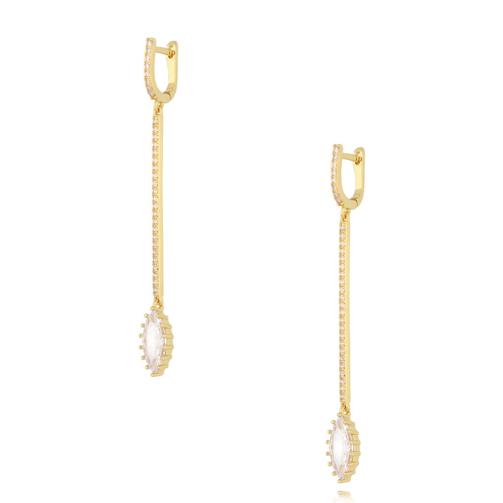 Kolczyki złote długie z kryształkami Gracia KSS1661