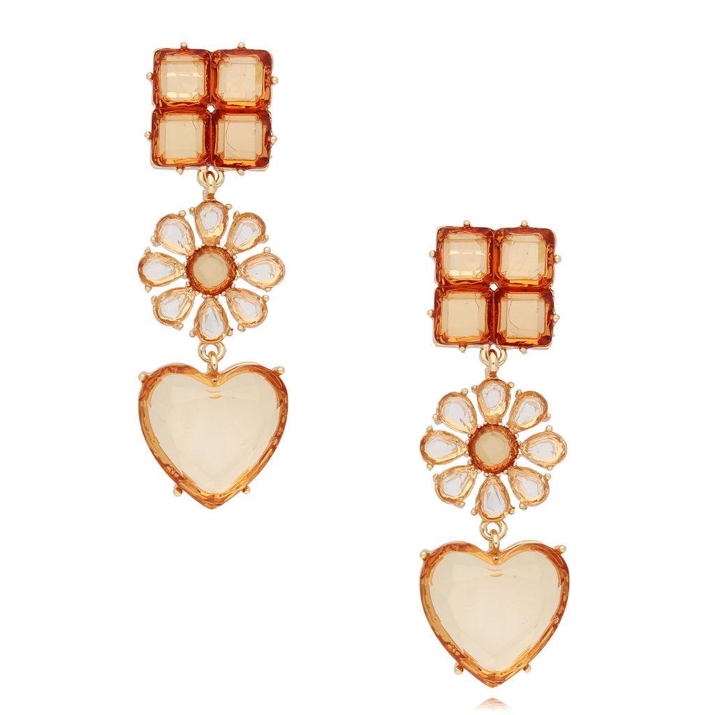Kolczyki z beżowymi kryształami Serenity KFF0245