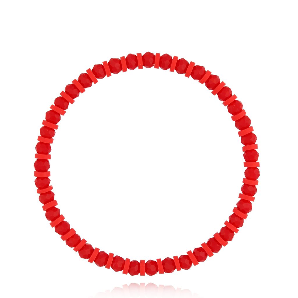 Bransoletka z czerwonymi kryształkami Roche BTW2043
