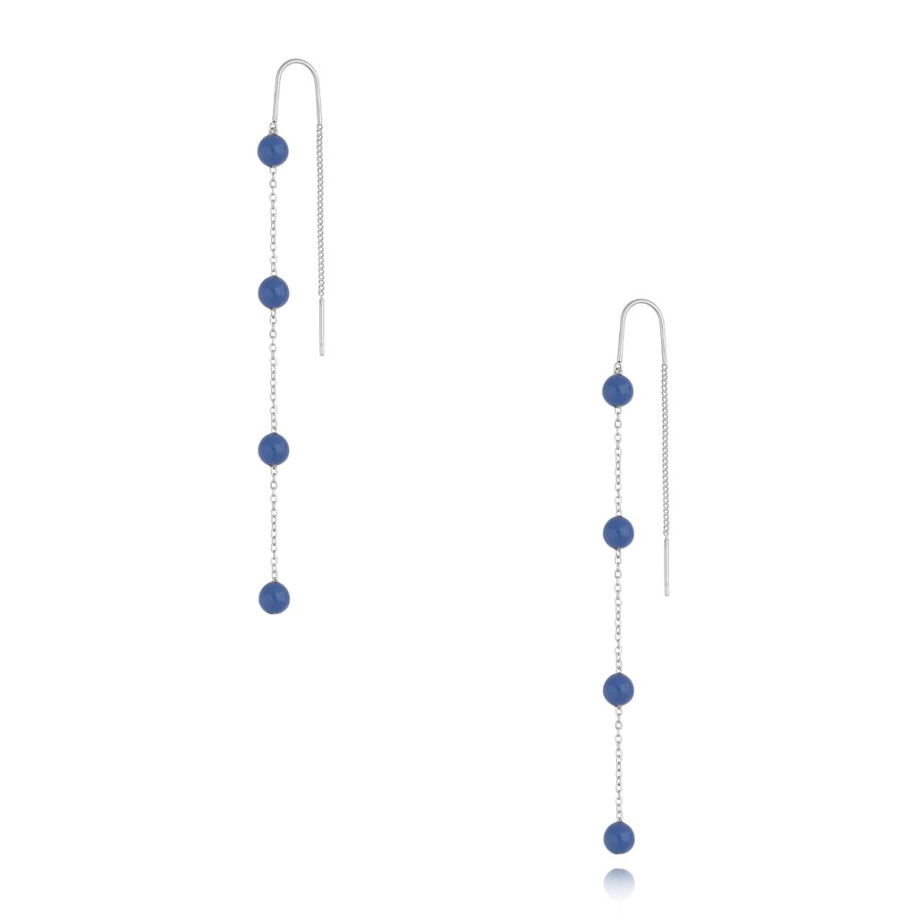 Kolczyki z kuleczkami z niebieską emalią Chillin KSA1621