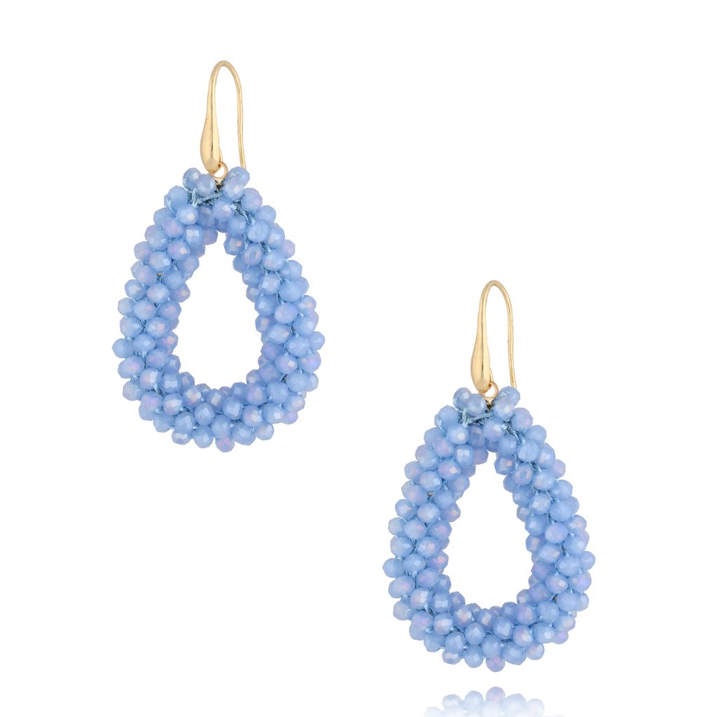 Kolczyki z kryształkami niebieskie łezki Luminous KWE0129