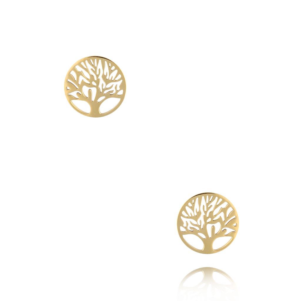 Kolczyki złote z drzewkiem Round Tree KSA1523