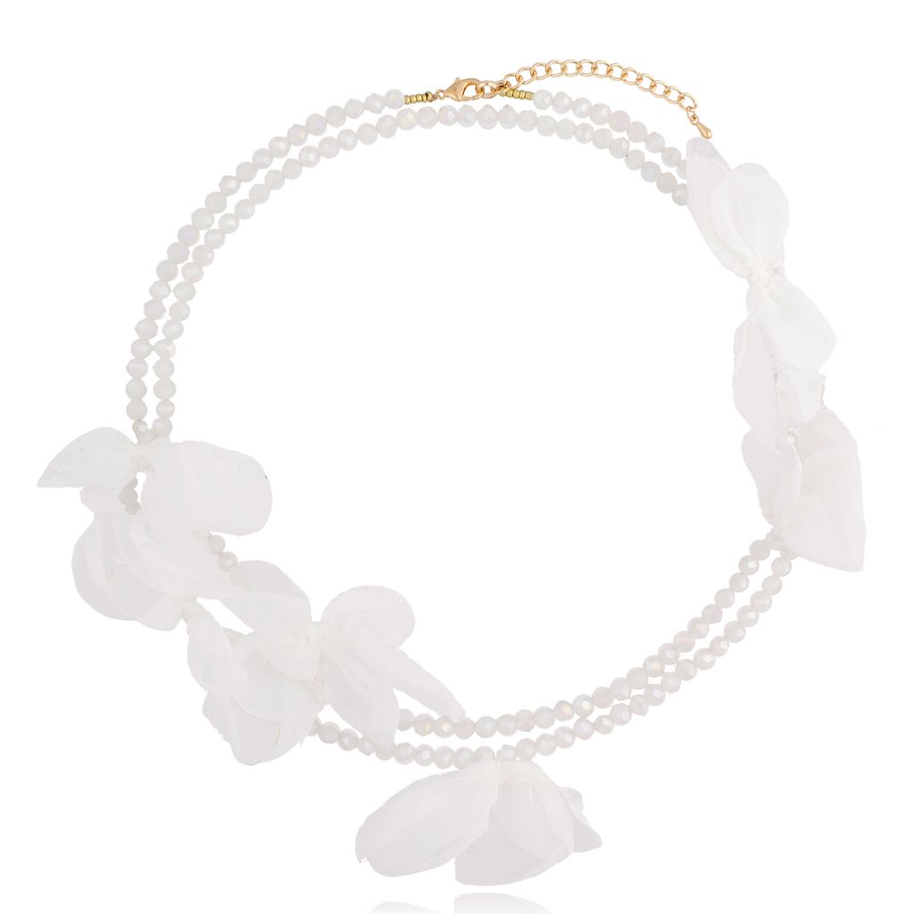 Naszyjnik z kwiatami Blossom biały Flower Crown NBL0039
