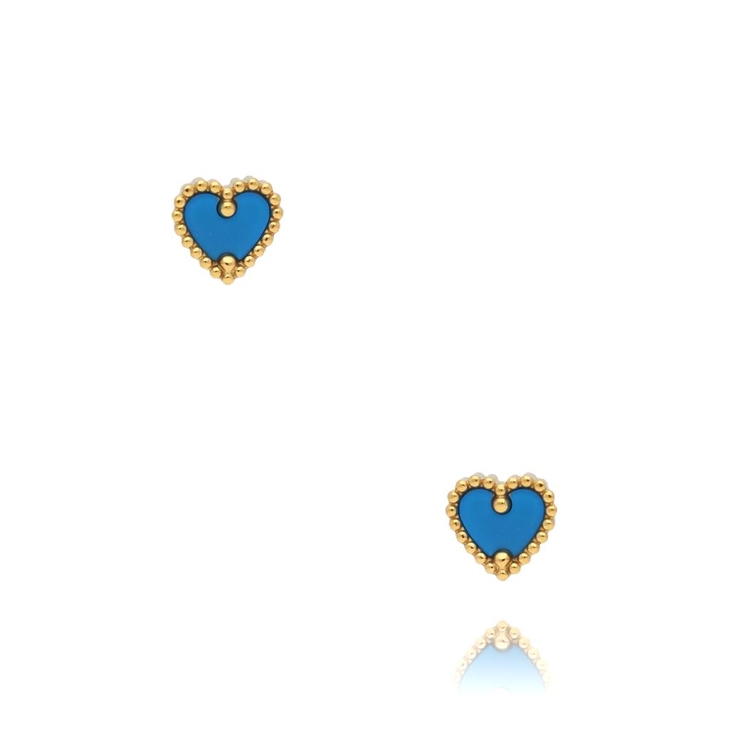 Kolczyki z niebieskimi sercami KSY0037