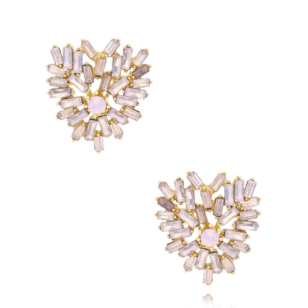Kolczyki serca z różowymi kryształkami Jezebel KSS1796