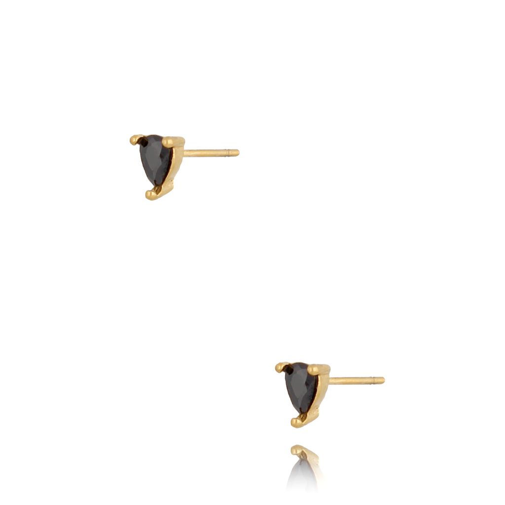Kolczyki złote z czarnymi cyrkoniami Para KSA0726