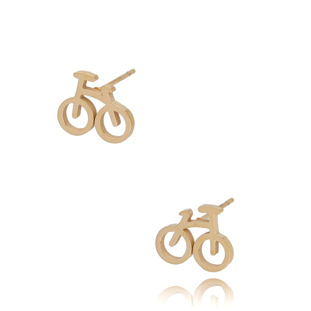Kolczyki rowerki złote Bike KSA0422