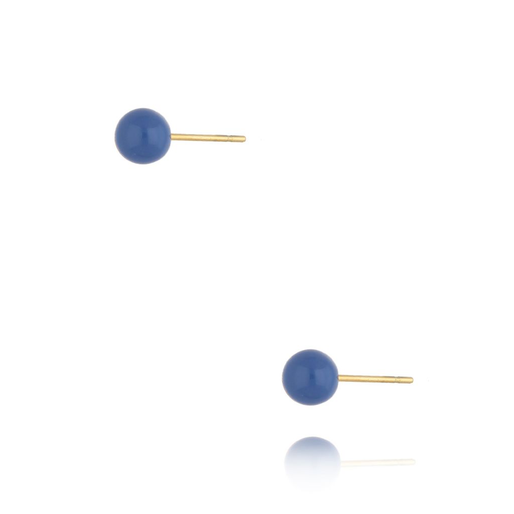 Kolczyki kulki z niebieską emalią 5 mm Enamel Balls KSA1592