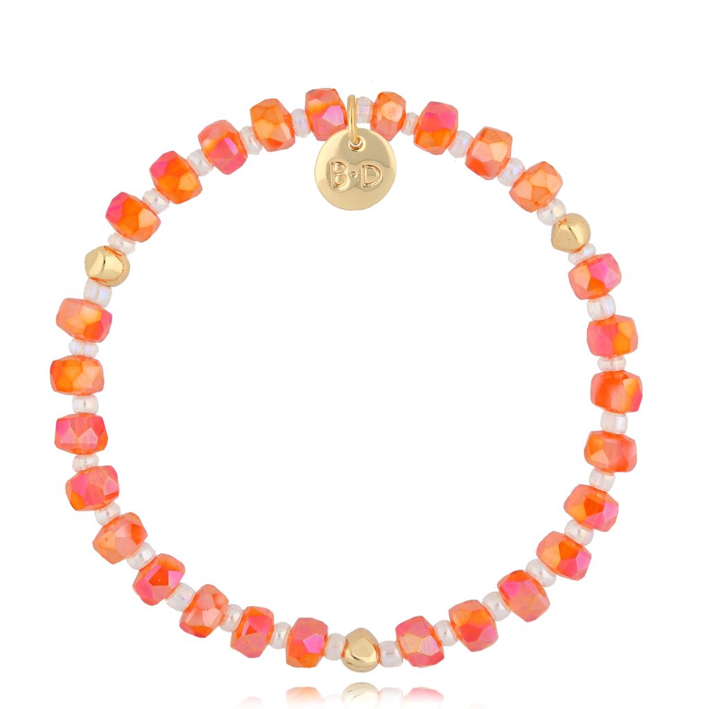 Bransoletka z pomarańczowymi kryształkami Clear Sky BCY0227