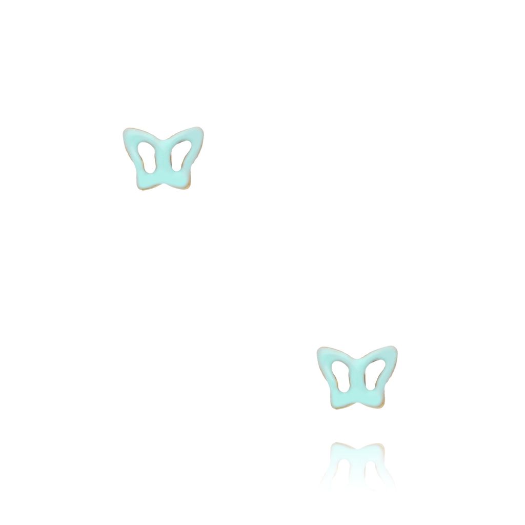 Kolczyki motylki z turkusową emalią KSY0090