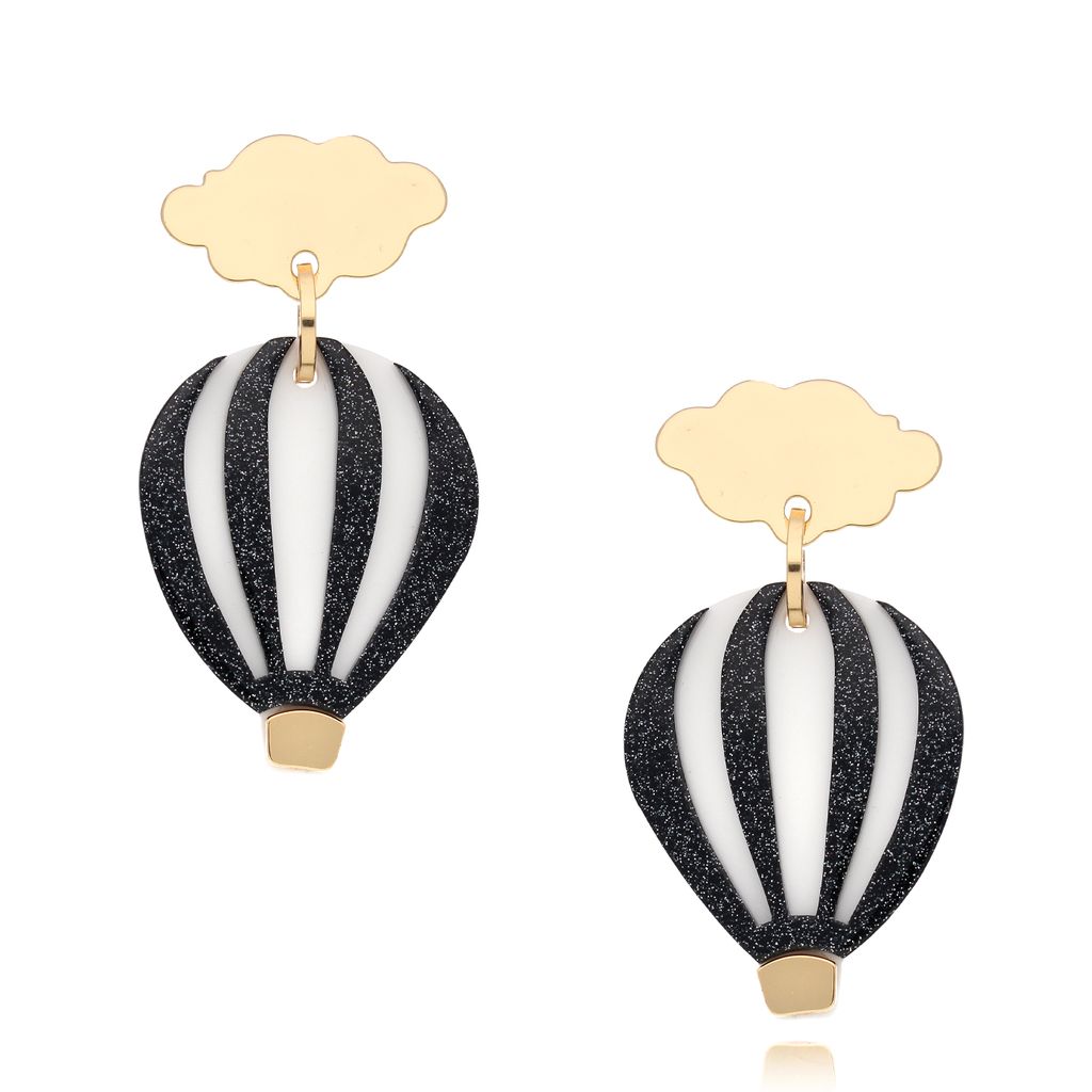 Kolczyki z czarnymi balonami Travel Lover KZA0118