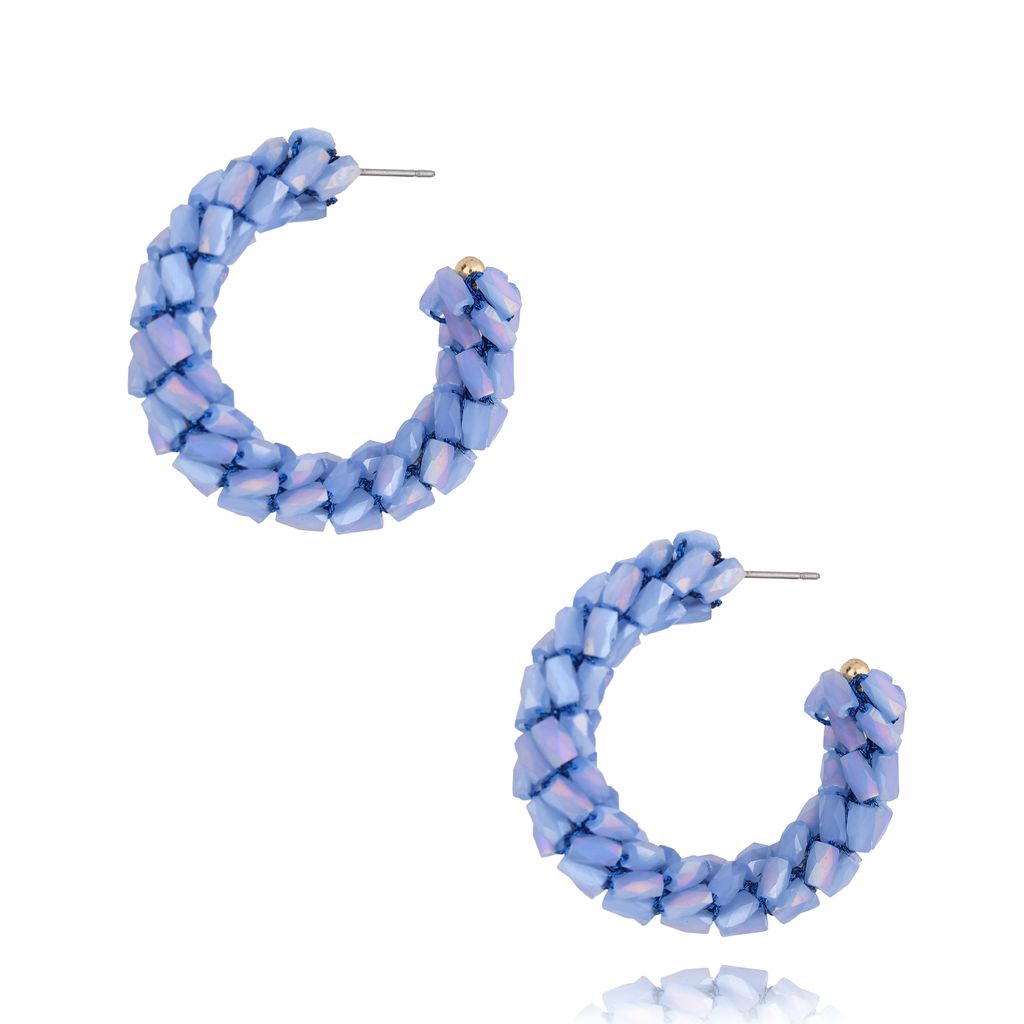 Kolczyki niebieskie z kryształkami Descansar KWE0114