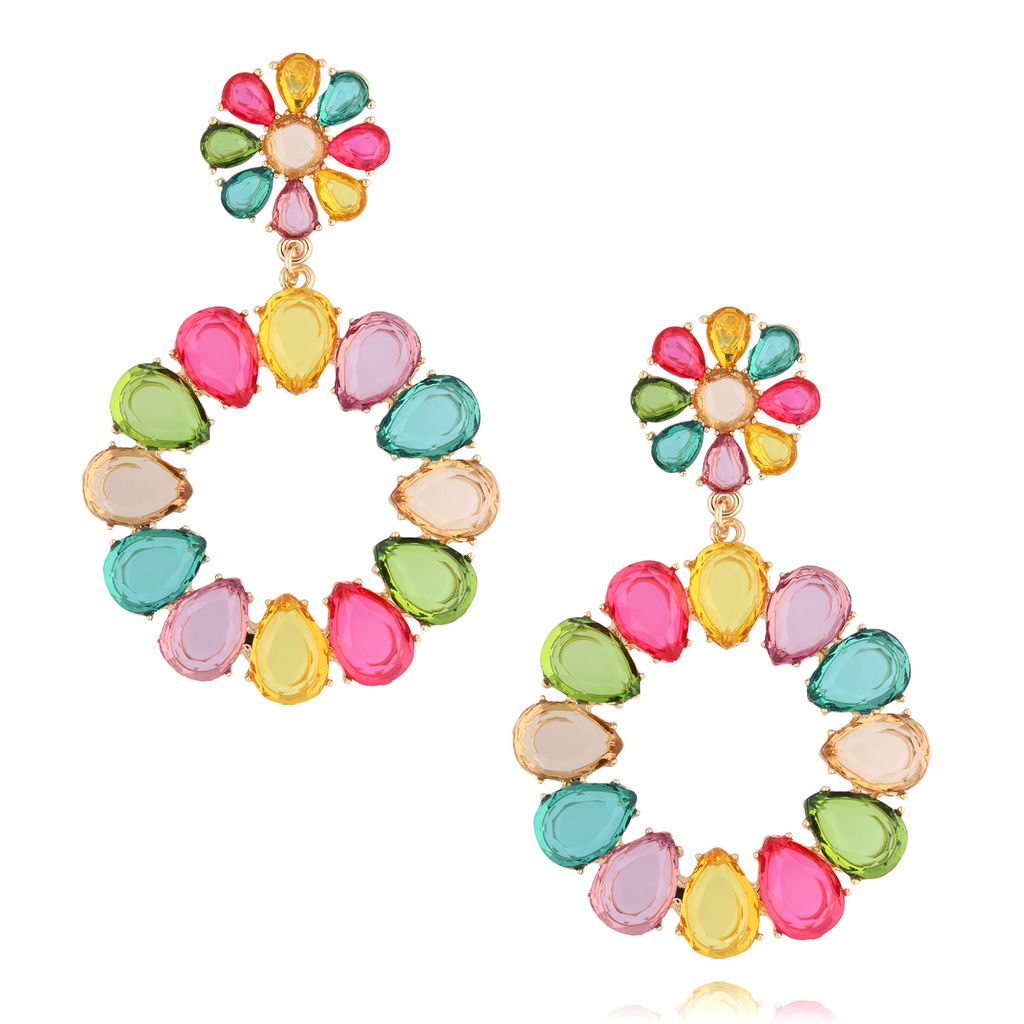 Kolczyki z kolorowymi kryształami Teresina KFF0242