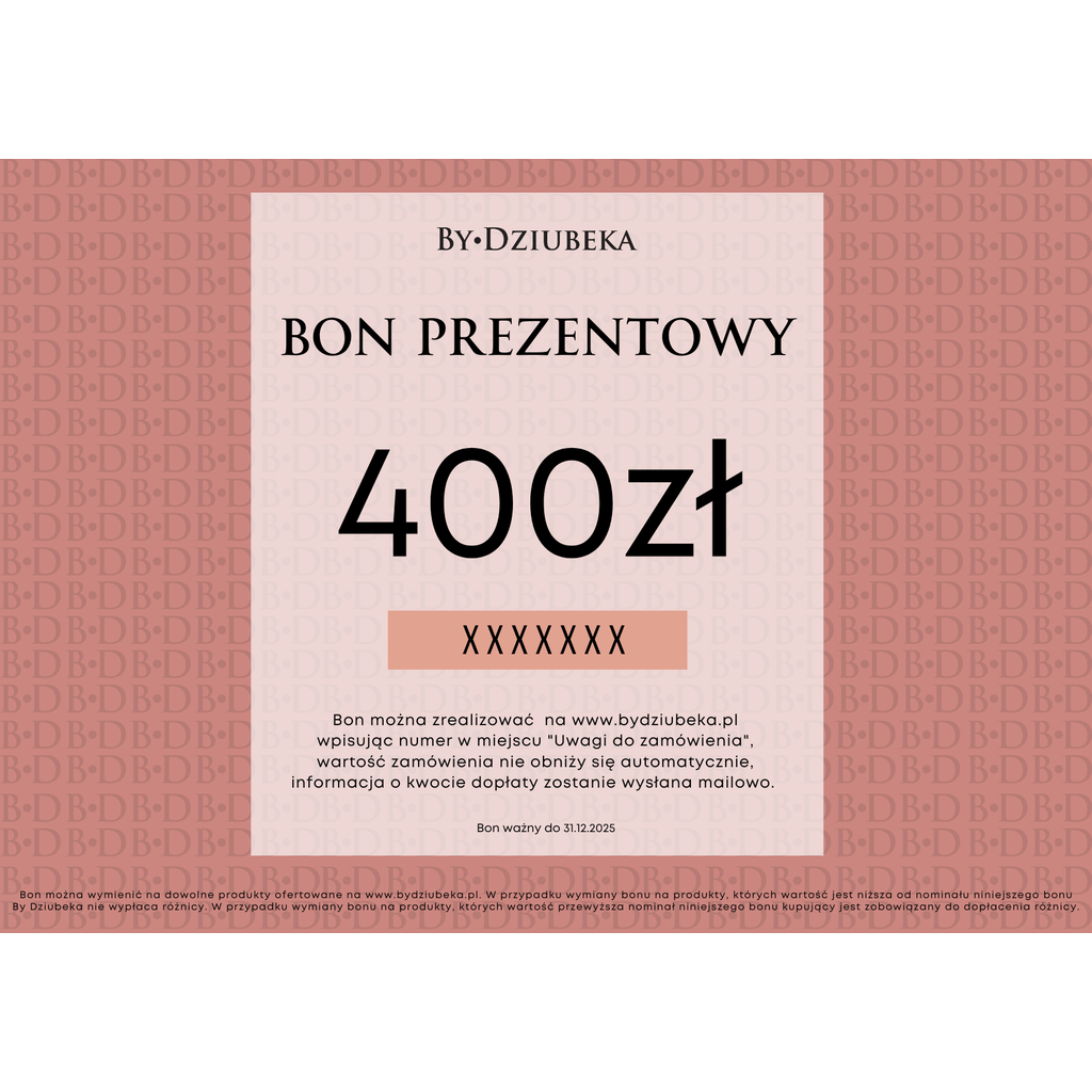 Bon Prezentowy 400 zł online do wydruku BON400