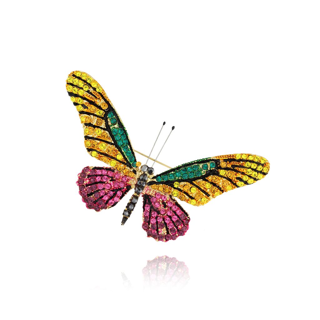 Broszka z kolorowym motylem Papillon II BRPI0013