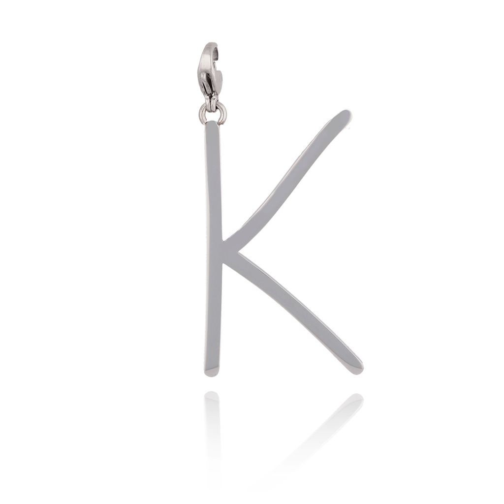 Zawieszka ze stali szlachetnej srebrna literka K Alphabet NAT0041