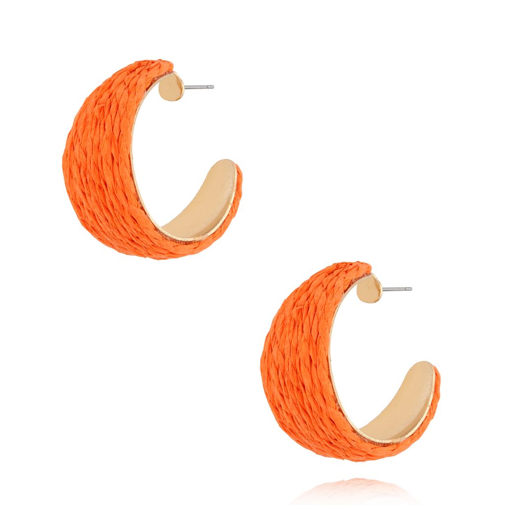 Kolczyki pomarańczowe ze sznurkiem Nelia KSO0053