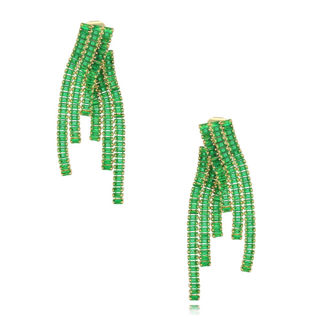 Kolczyki z kryształkami zielone Eclat KSS1754