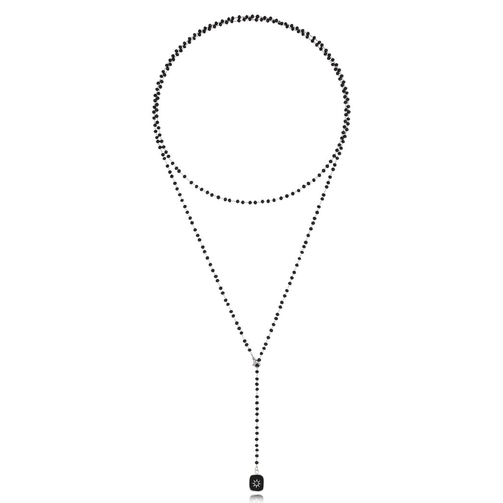 Naszyjnik z kryształkami czarny z zawieszką Cristalli NPA1199