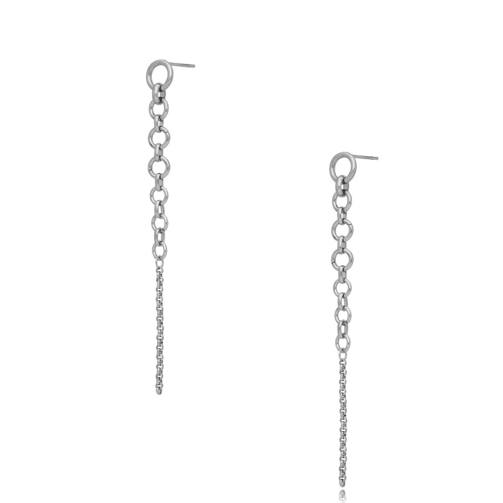 Kolczyki srebrne wiszące łańcuszki ze stali szlachetnej KSA0263