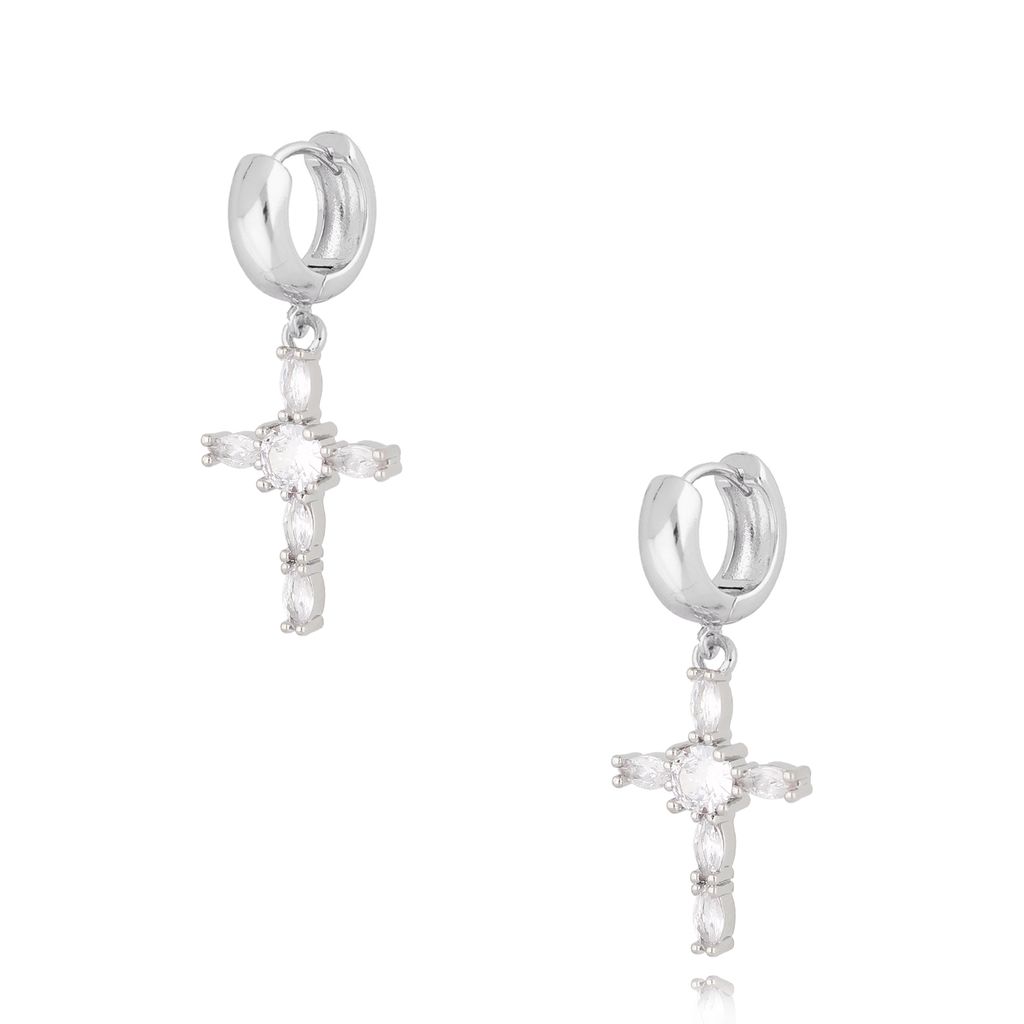 Kolczyki srebrne krzyżyki z kryształkami Baroque KRG0990