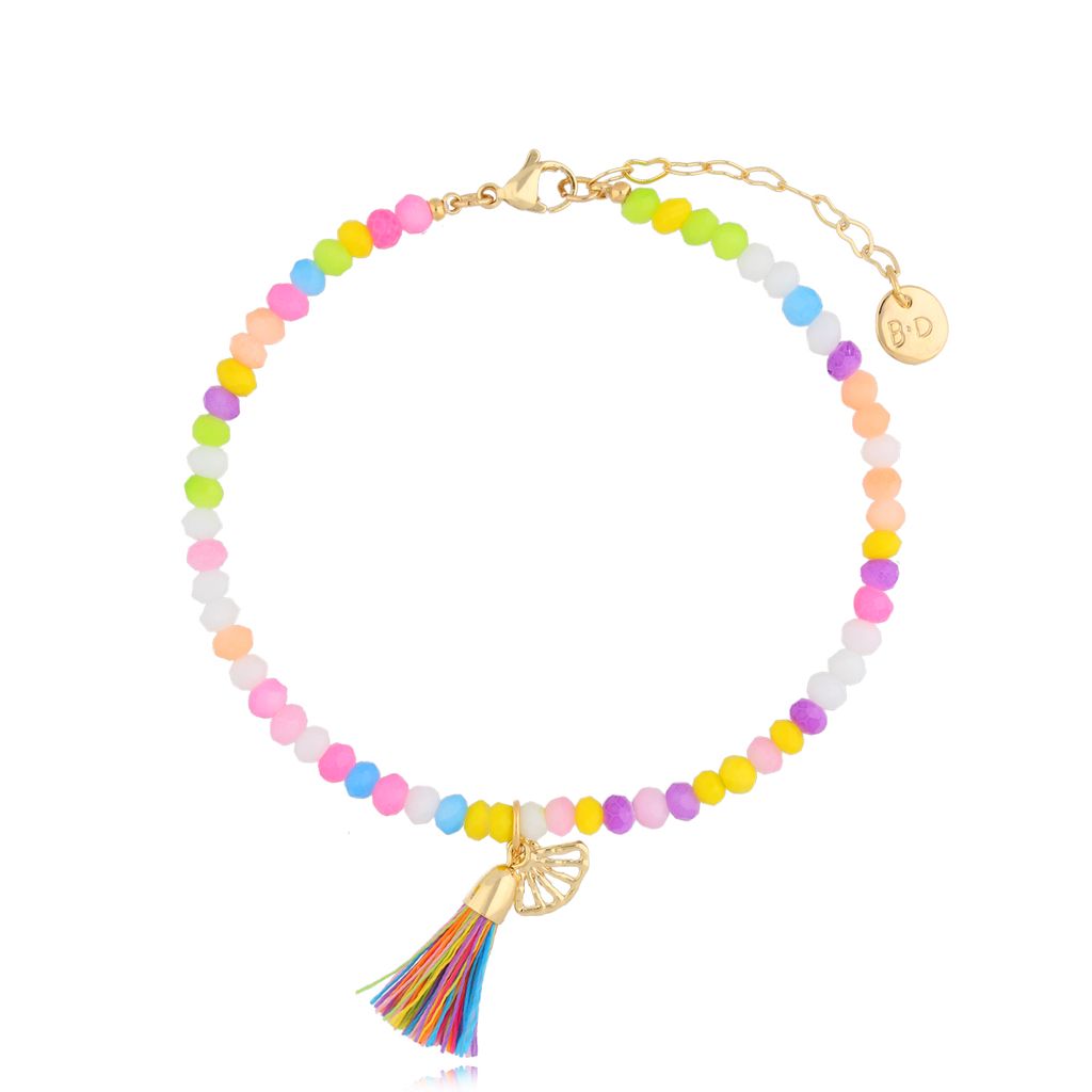 Bransoletka na nogę z kryształkami multicolor Summer Beach BNSH0001
