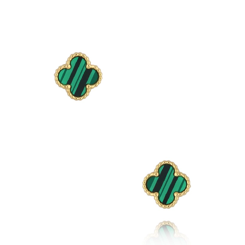 Kolczyki zielone z koniczynką Mini Clover KSY0020