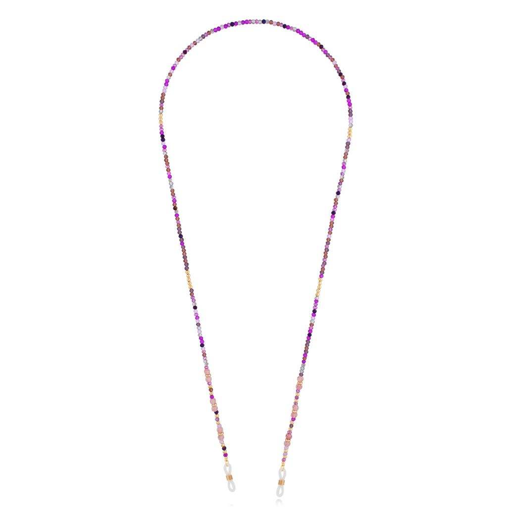 Łańcuszek do okularów fioletowy z kryształkami Zahara NPA1175