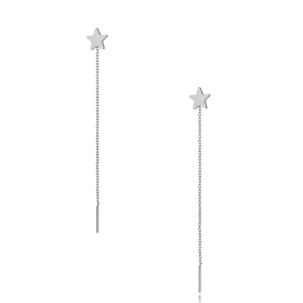 Kolczyki srebrne wiszące Long Star KSA0302