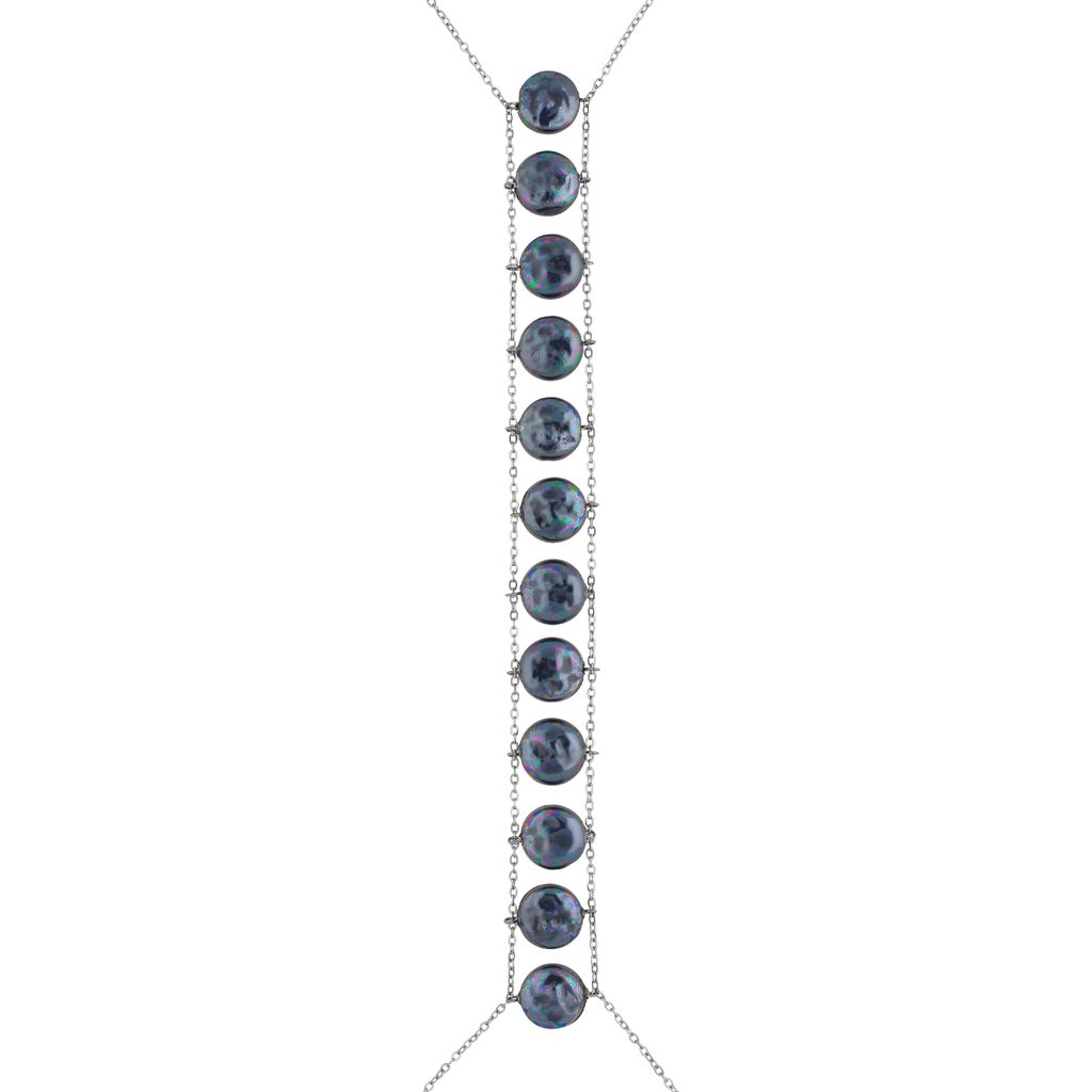 Naszyjnik na ciało z granatowymi perłami body chain Trinidad NSA0748