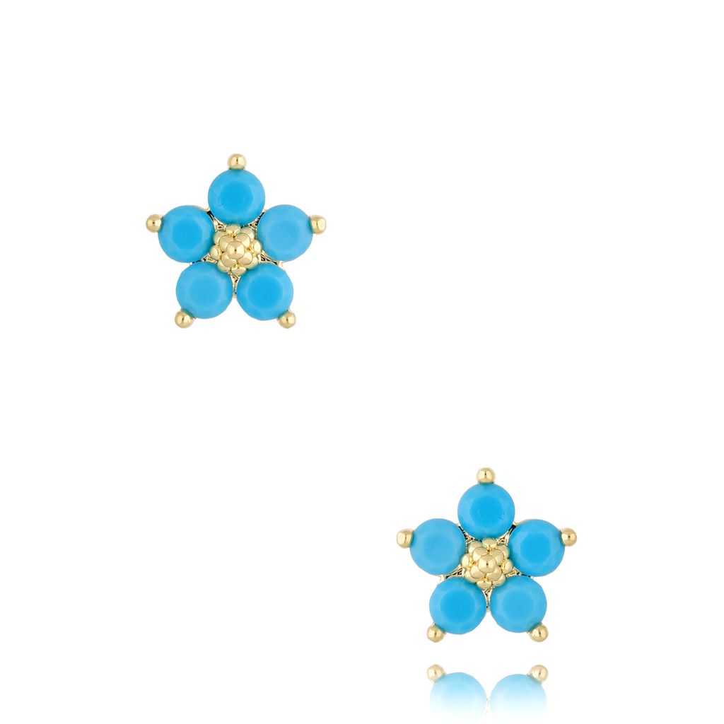 Kolczyki niebieskie kwiatki Instyle KSS1163
