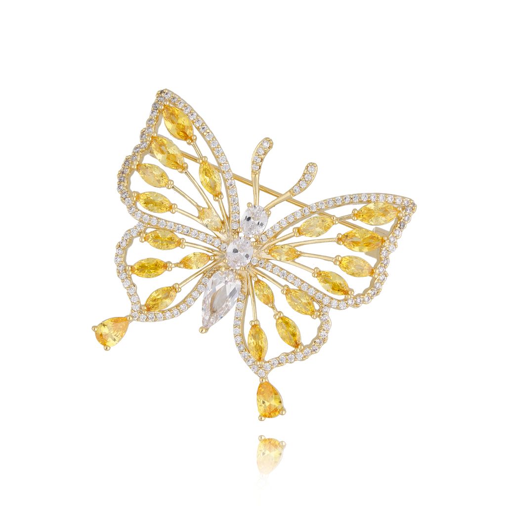 Broszka z żółtym motylem Butterfly BRMI0175