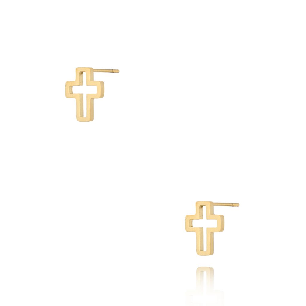 Kolczyki złote wkrętki krzyżyki Larissa KSA1027